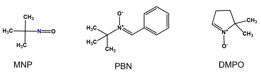 Figura 2 Estrutura química esquemática de MNP, PBN, DMPO